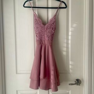 Rose lace top dress